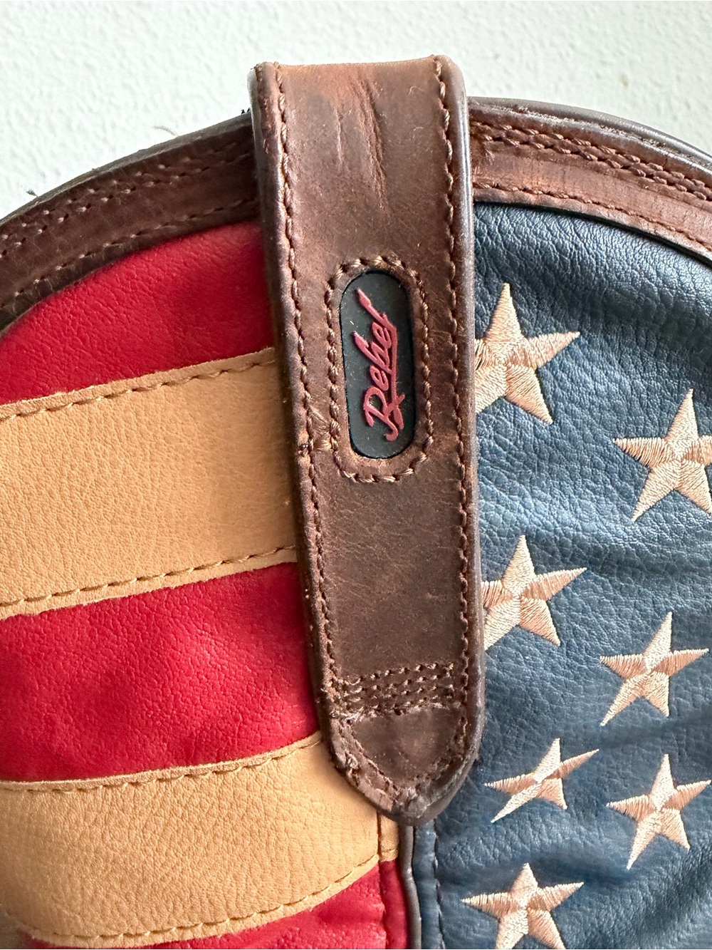 Durango Rebel American Flag Western Work Boots Men’s 10EE Brown Leather DB5554 - Picture 8 of 14